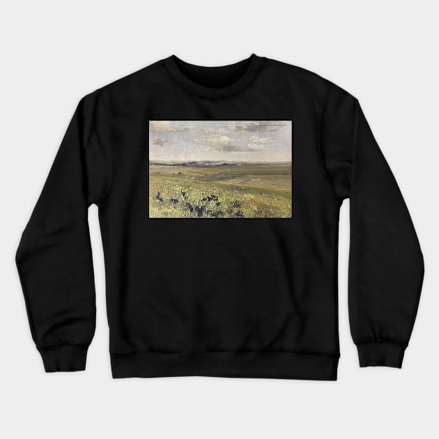 Green Pasture Vintage Painting Crewneck Sweatshirt by Gallery Digitals